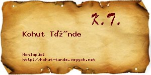 Kohut Tünde névjegykártya