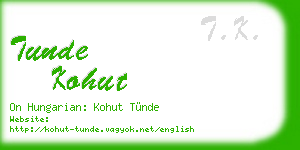 tunde kohut business card